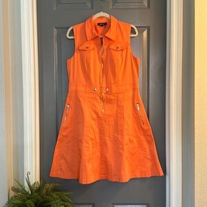DKNY collared sleeveless zip front dress size 14